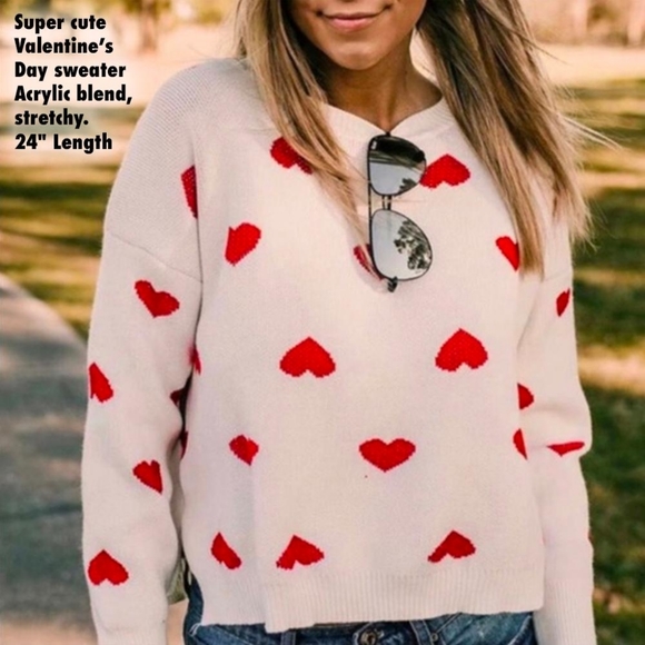 HEART PRINT BOHO KNIT SWEATER HOST PICK - Picture 2 of 8